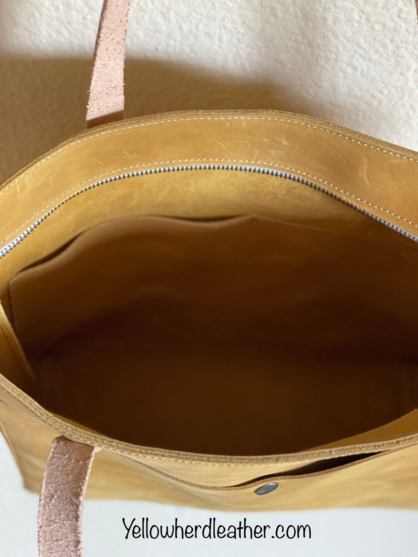 Yellow Classic Leather Tote