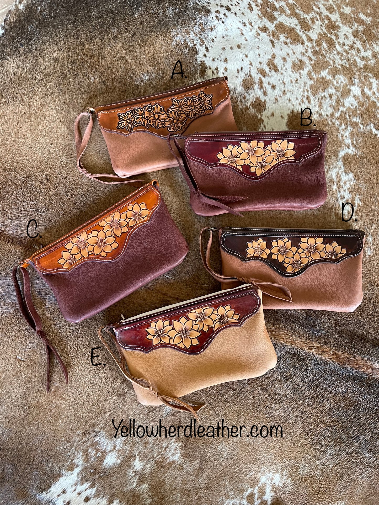 Tooled Wristlet Clutch (Set one)