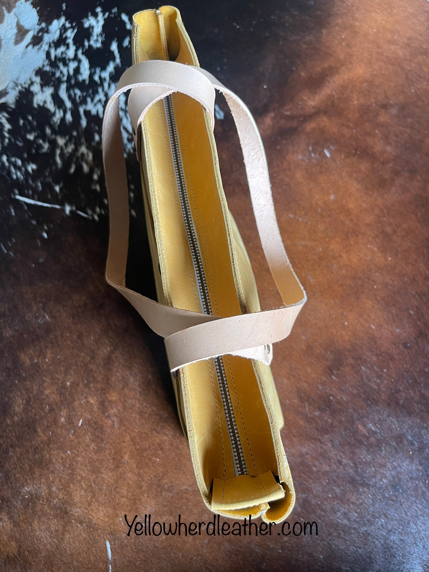 Yellow Classic Leather Tote