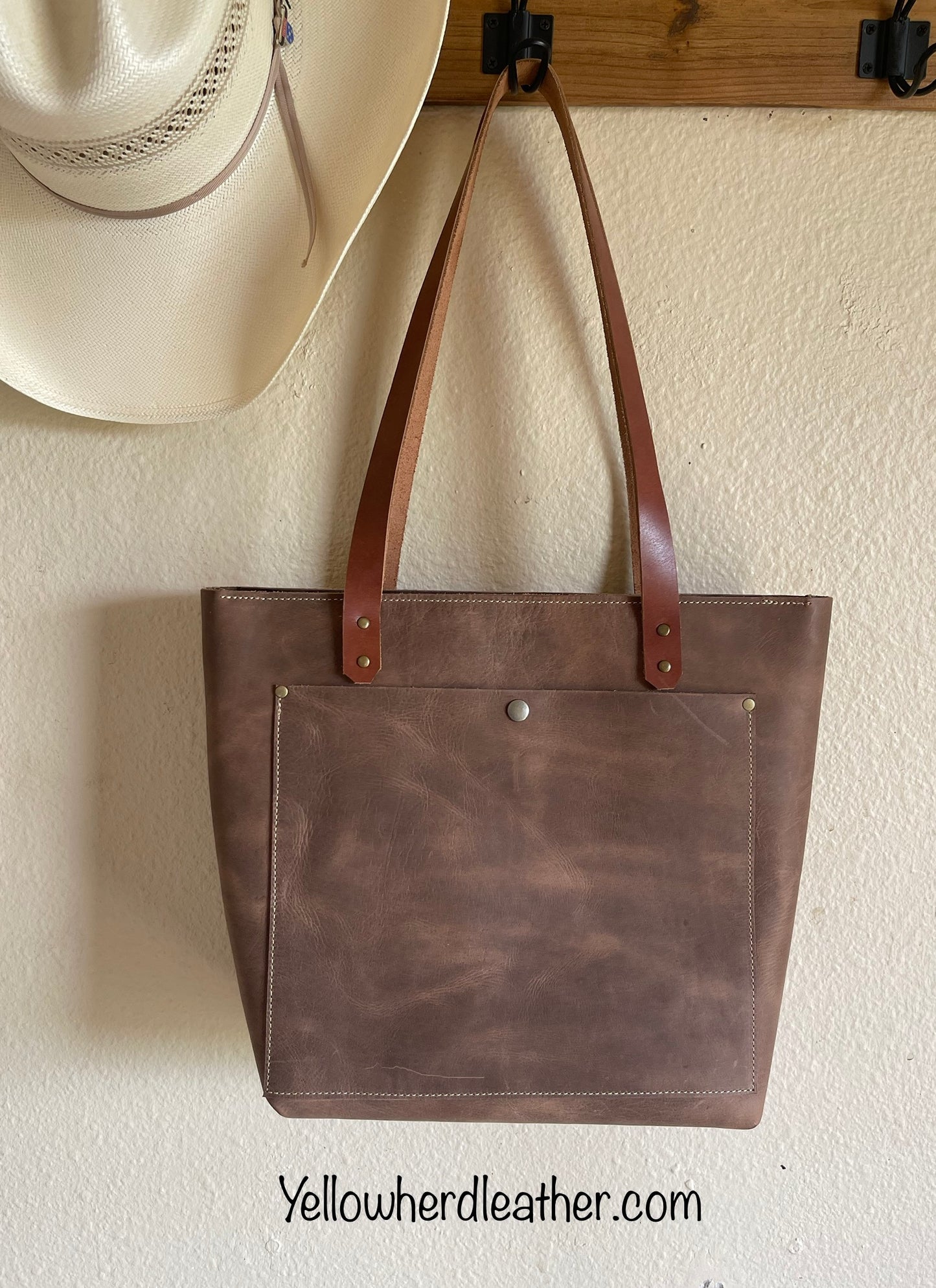 Light Brown Classic Leather Tote