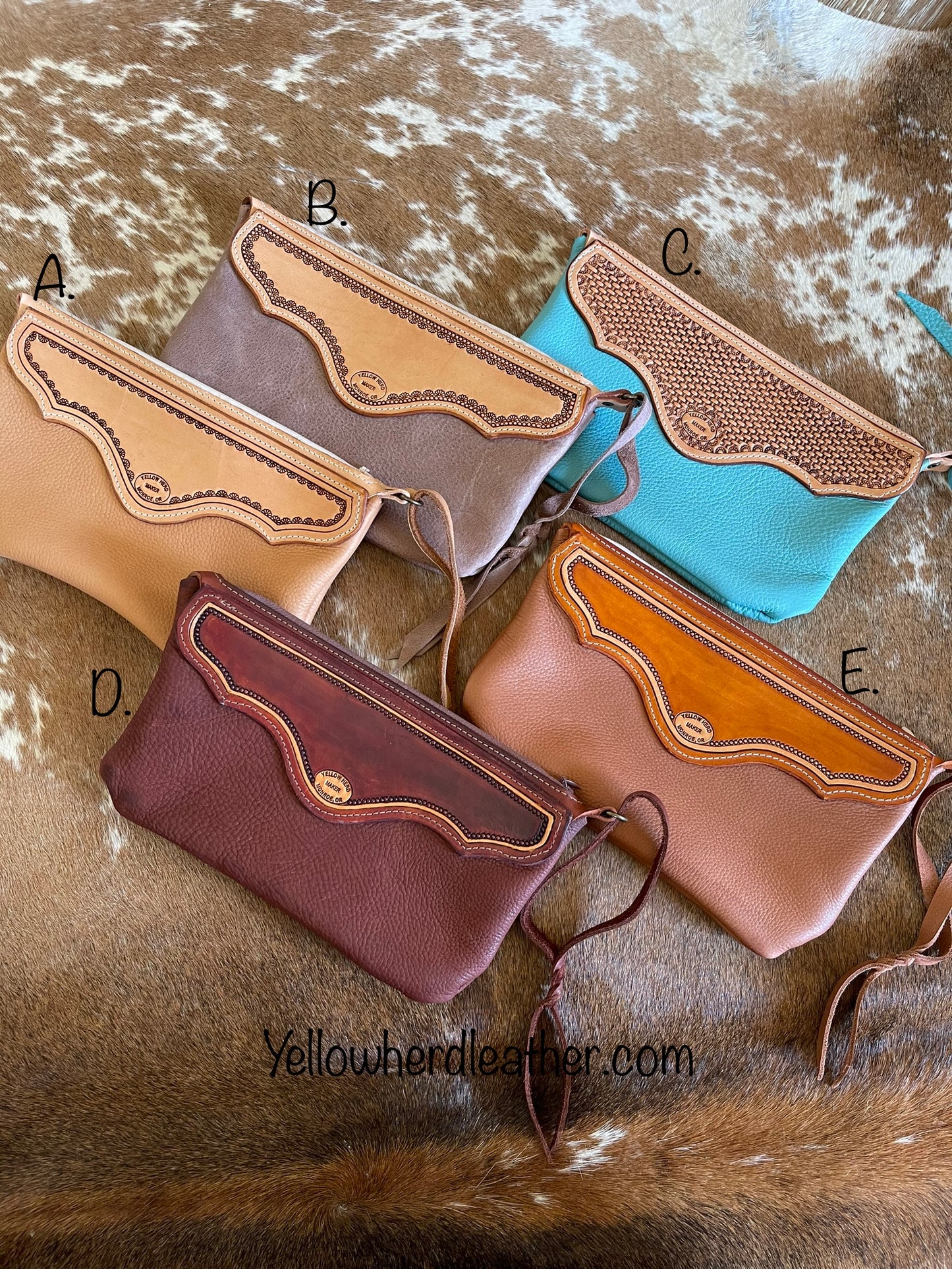 Tooled Wristlet Clutch (Set two)
