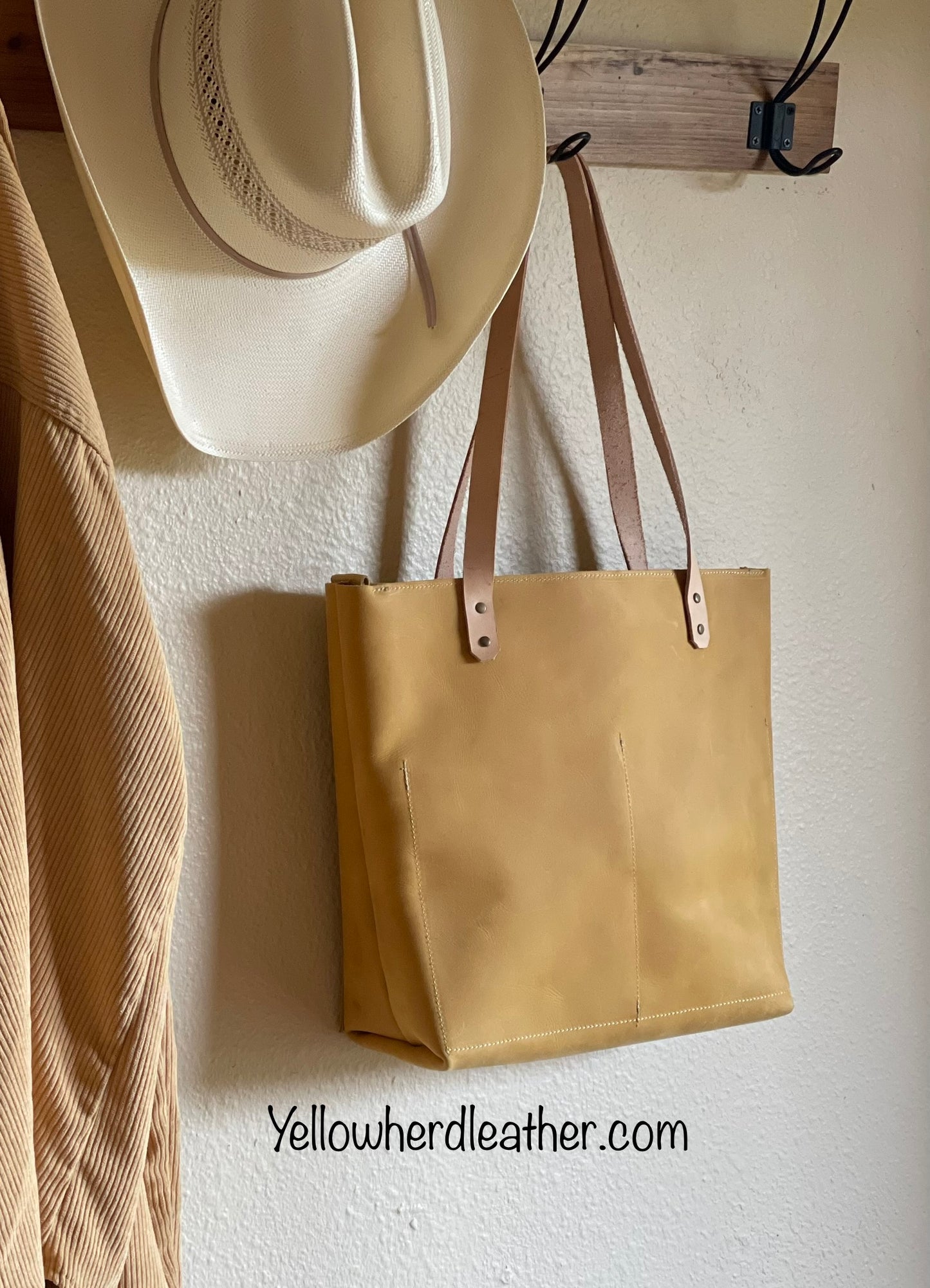 Yellow Classic Leather Tote