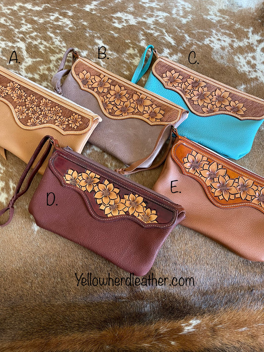 Tooled Wristlet Clutch (Set two)